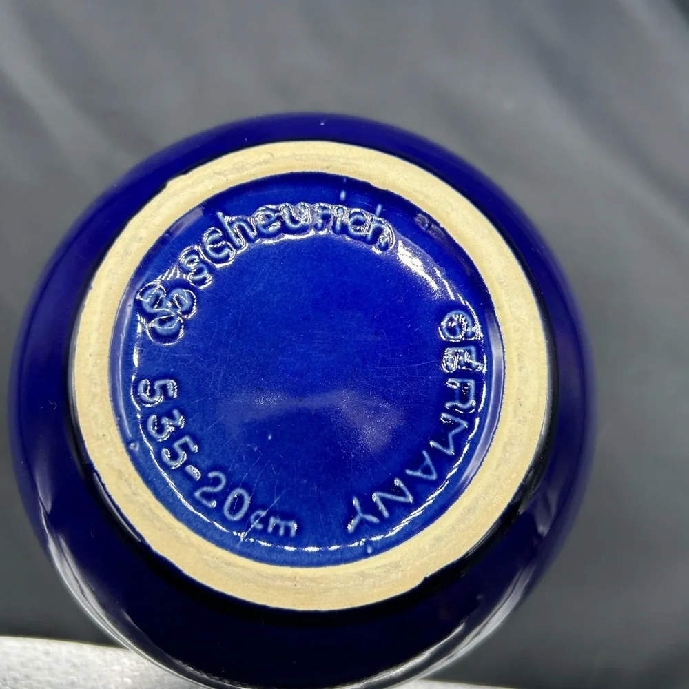RESERVED FOR MICHELLE Mid Century Cobalt Blue Scheurich Germany Vase 535…